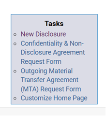 Sophia User Homepage Menu Box